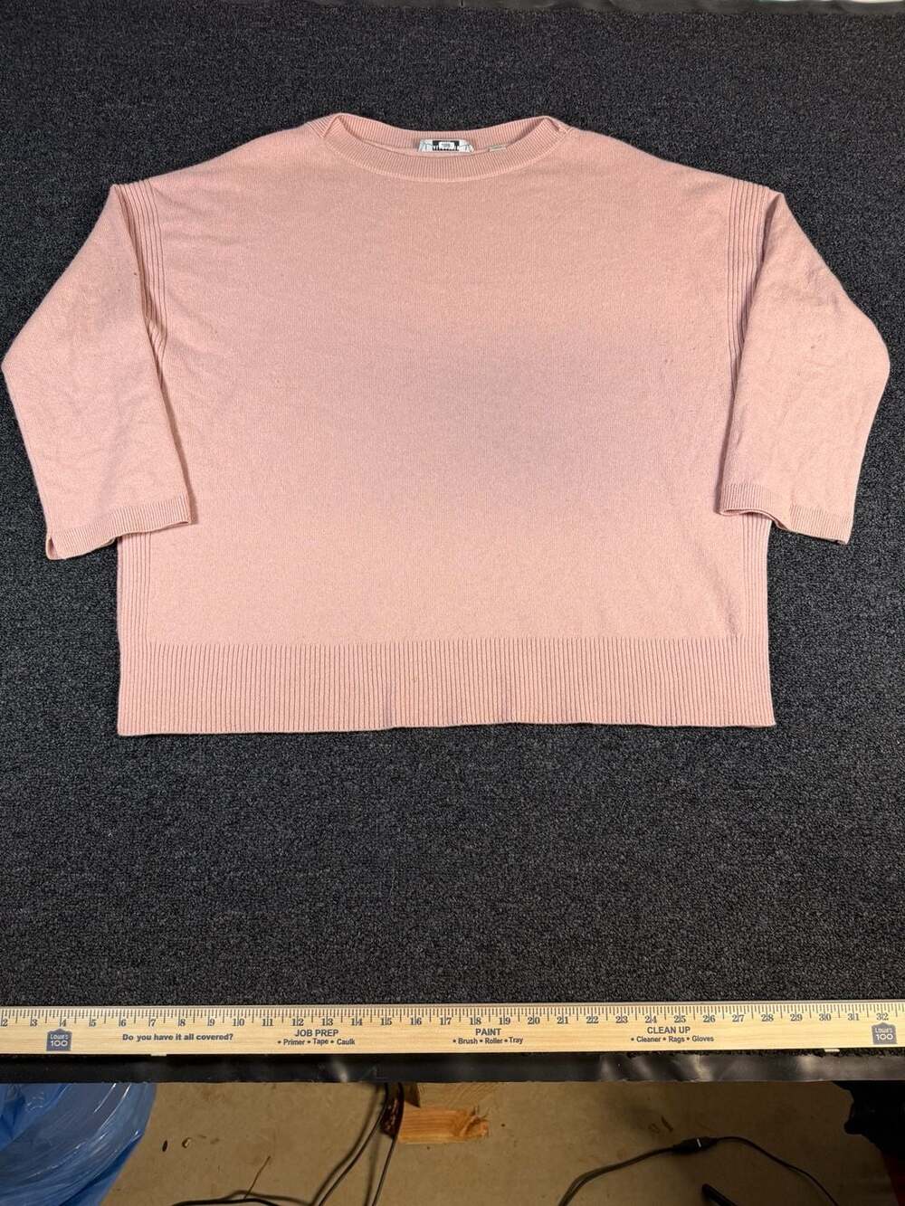 AllSaints Pink Oversized Knit Cashmere Blend Crewneck Sweater